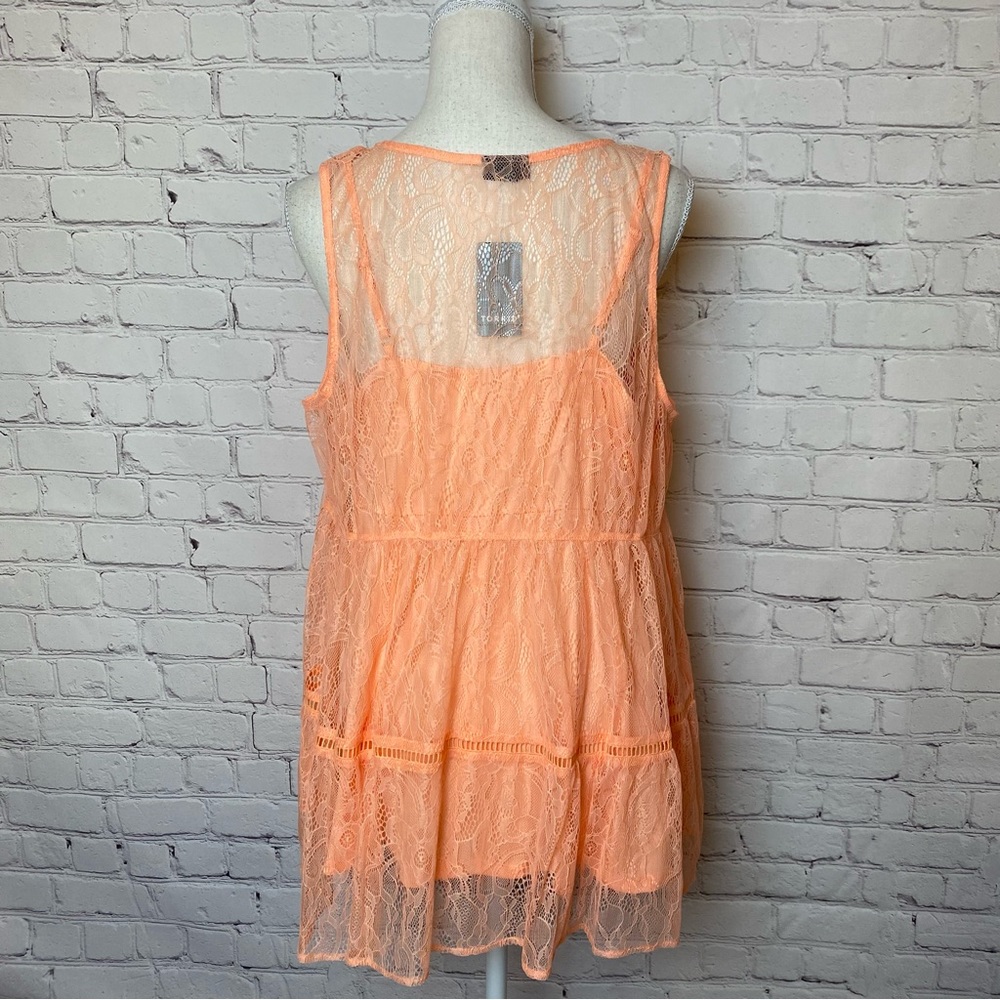 Torrid NWT Coral Tiered Lace Top 2X - Picture 5 of 7